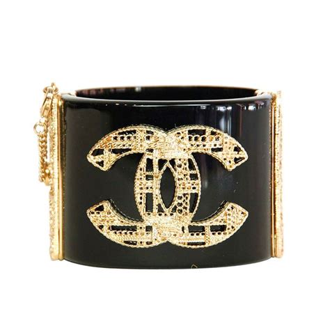 chanel black cuff bracelet|vintage chanel cuff bracelet.